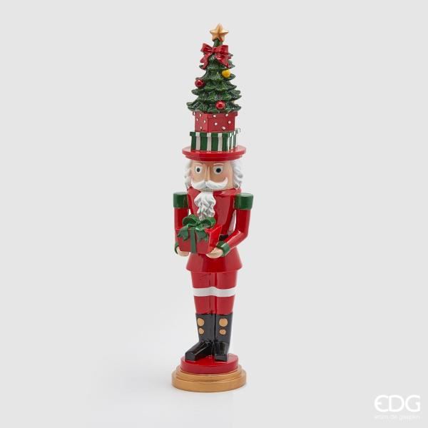 Statuetta Decorativa ''Soldatino Con Pino E Regalo Poly'' H53 EDG