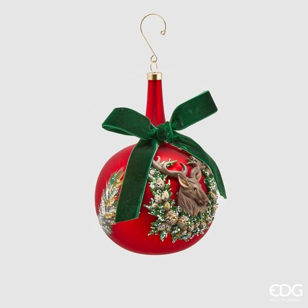 Palla Di Natale In Vetro Renna Con Collo Lungo D100 Decorazioni natalizie EDG