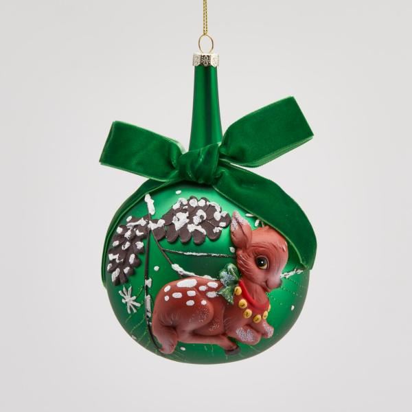 Palla Di Natale In Vetro Bamby Con Collo Lungo D100 Decorazioni natalizie EDG