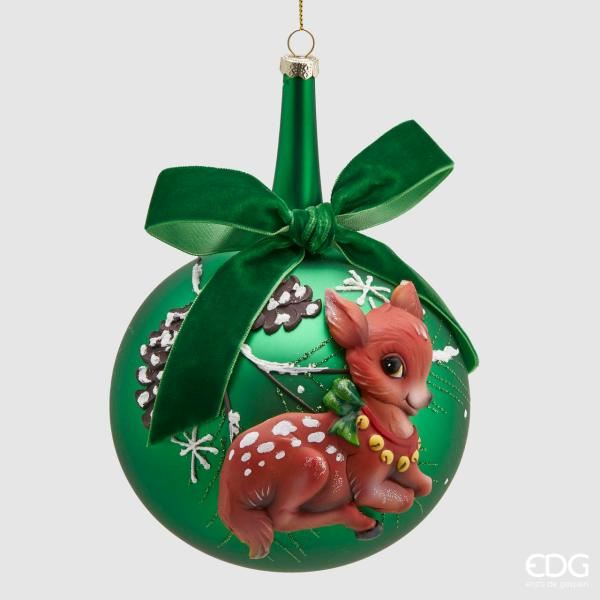 Palla Di Natale In Vetro Bamby Con Collo Lungo D120mm Decorazioni natalizie EDG