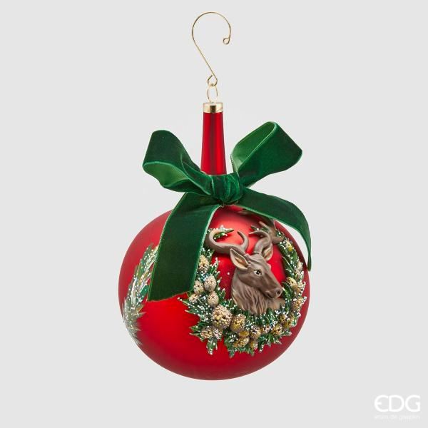 Palla Di Natale In Vetro Renna Con Collo Lungo Decorazioni natalizie EDG