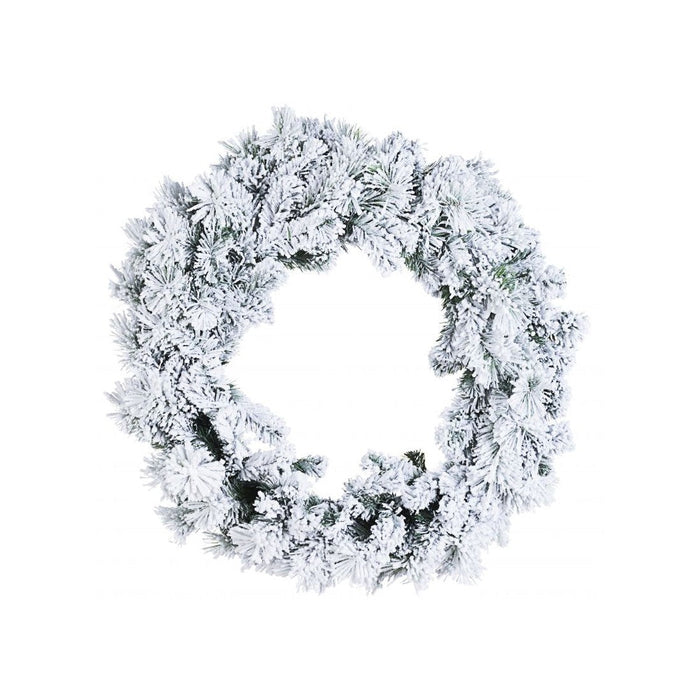 Ghirlanda Natalizia Innevata ''Cermis'' Ø 80 cm bianco Bizzotto
