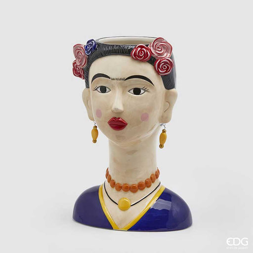 EDG Enzo de Gasperi Vaso Frida Kahlo con orecchini Altezza 32 cm EDG 