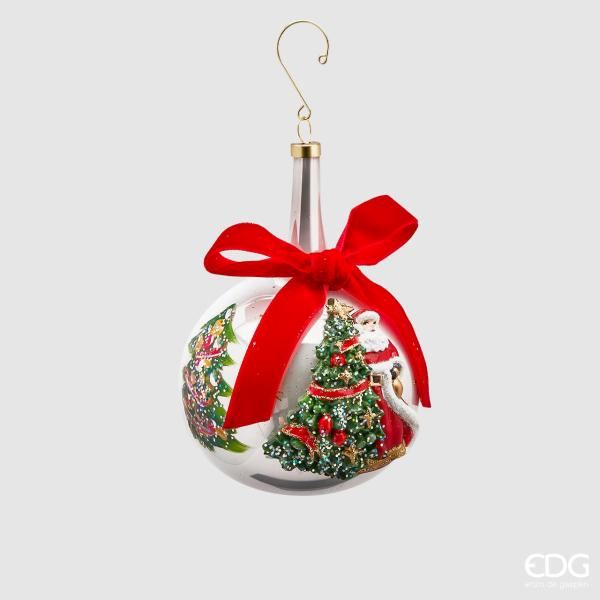 Palla Di Natale In Vetro Babbo Natale Con Collo Lungo D100 mm Decorazioni natalizie EDG