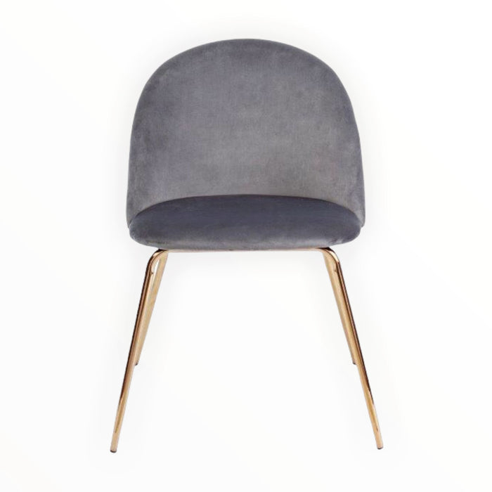 Sedia Tanya Velluto Grigio Scuro Gambe Oro Bizzotto