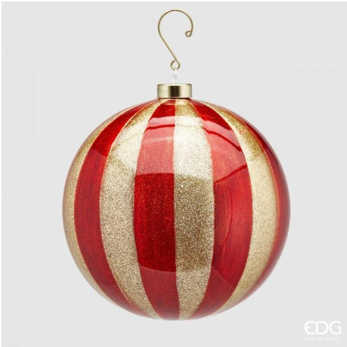 Palla di Natale Righe Glitter Diametro 120 EDG