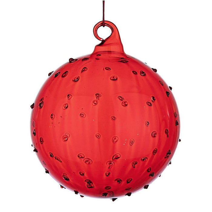 Sfera in Vetro Rugiada Rosso Diametro 100 Decorazioni natalizie Bizzotto