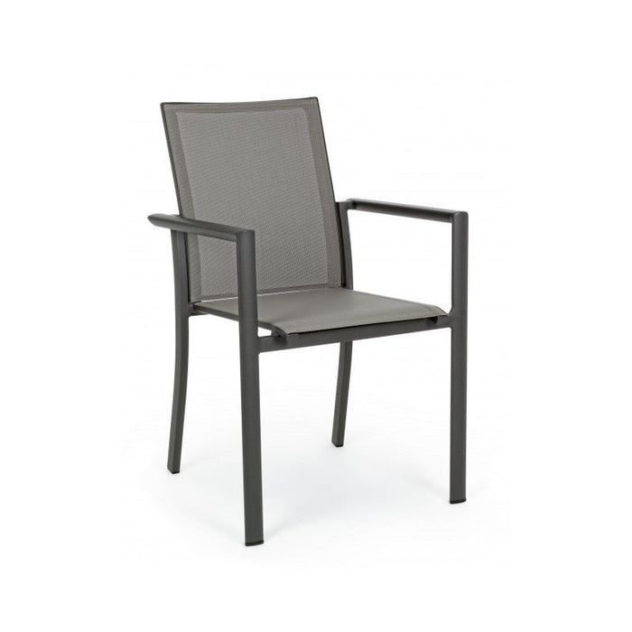 Sedia Con Braccioli Konnor Antracite Cx23 Bizzotto Cod.0662739 Arredo Giardino Bizzotto