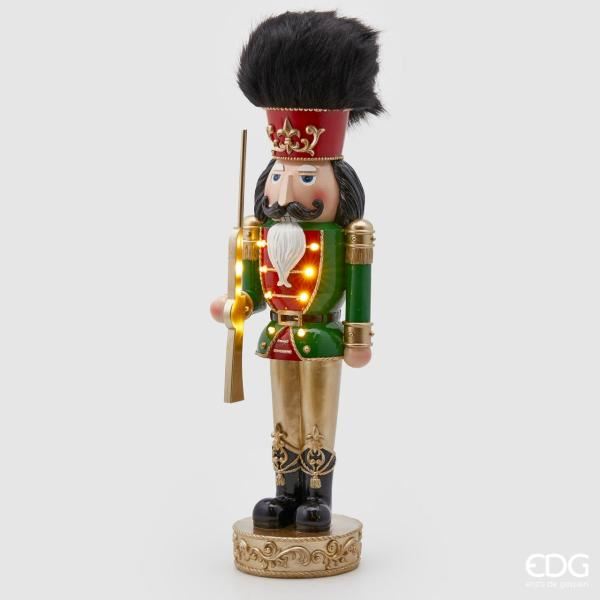 Statuetta Decorativa ''Soldatino Di Natale Con Led'' Verde H61 cm EDG 