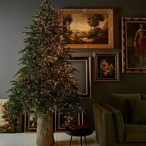 Set Albero di Natale Slim con LED e Palline Rosa 210 cm PVC - AMDGarden