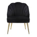 Poltrona Shell velluto nero piedi oro Mauro Ferretti 