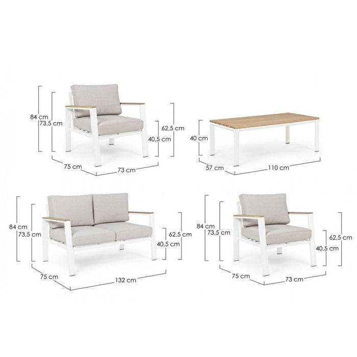 Set4 Salotto Con Cuscini Belmar Bianco Yk11 Bizzotto Cod.0663200 Arredo Giardino Bizzotto 